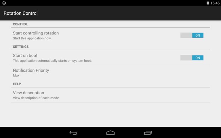 Rotation Control для Android — скриншот 5