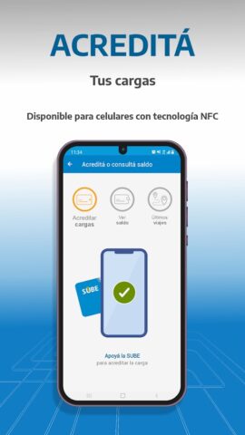 SUBE для Android — скриншот 3