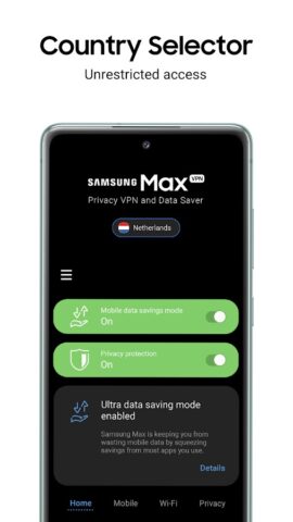 Samsung Max VPN & Data Saver для Android — скриншот 3