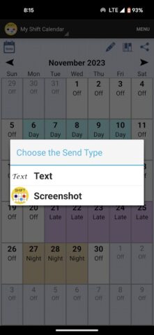 График смен для Android — скриншот 4
