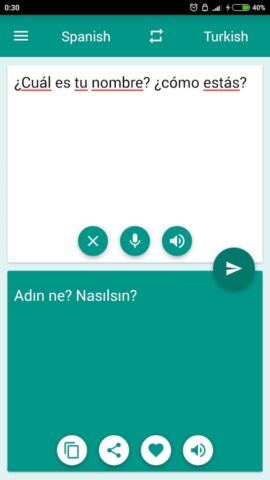 Spanish-Turkish Translator для Android — скриншот 2