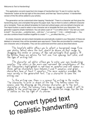 Text2Handwriting для iOS — скриншот 1