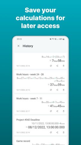 Time and Hours Calculator для Android — скриншот 3
