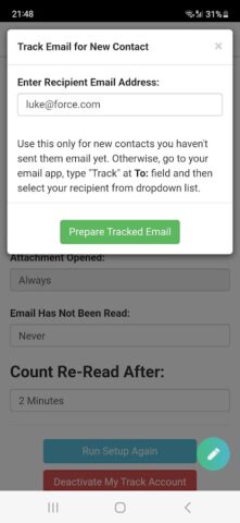Track — Email Tracking для Android — скриншот 5
