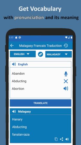 Traducteur Malagasy Francais для Android — скриншот 3