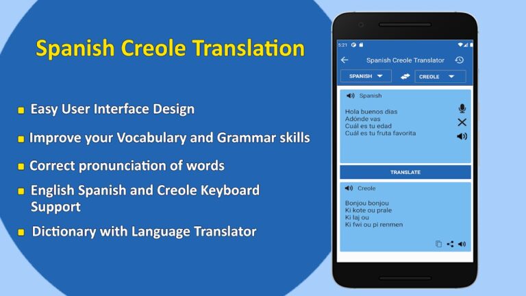 Traduction Creole Espagnol для Android — скриншот 1