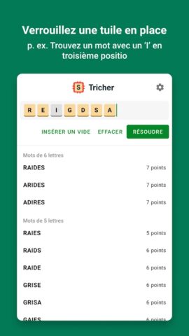 Tricher au SCRABBLE : appli de для Android — скриншот 2