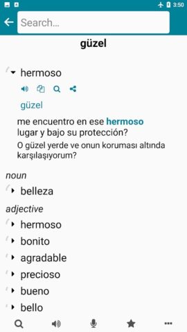 Turkish — Spanish для Android — скриншот 2