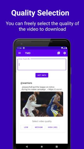 Twitter Video Downloader (HD) для Android — скриншот 2