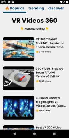 VR-видео 360 для Android — скриншот 5