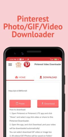 Video Downloader for Pinterest для Android — скриншот 1