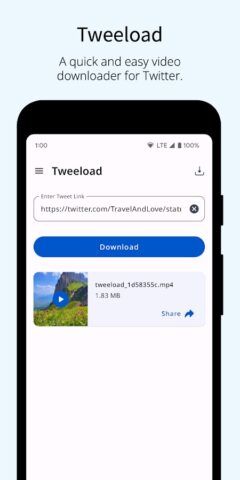 Video Downloader for Twitter X для Android — скриншот 1