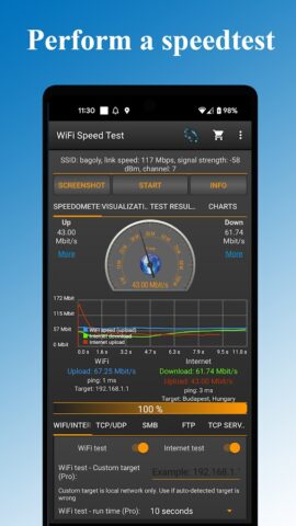Тест скорости WiFi & Интернет для Android — скриншот 1