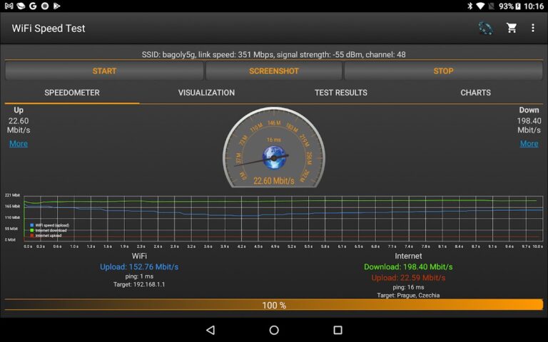 Тест скорости WiFi & Интернет для Android — скриншот 5
