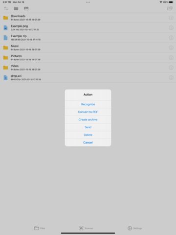 ZIP,RAR,7Zip Файловый менеджер для iOS — скриншот 2
