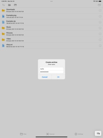 ZIP,RAR,7Zip Файловый менеджер для iOS — скриншот 3