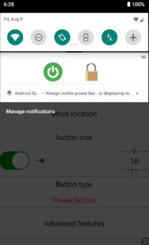 Кнопка питания всегда видна для Android — скриншот 2