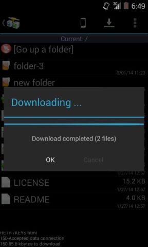 AndFTP (FTP клиент) для Android — скриншот 4