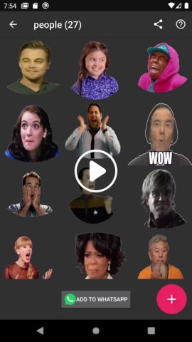 Анимированные стикер WASticker для Android — скриншот 1