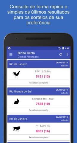 Bicho Certo — Resultados для Android — скриншот 2