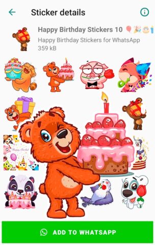 С днем рождения стикеры ватсап для Android — скриншот 4