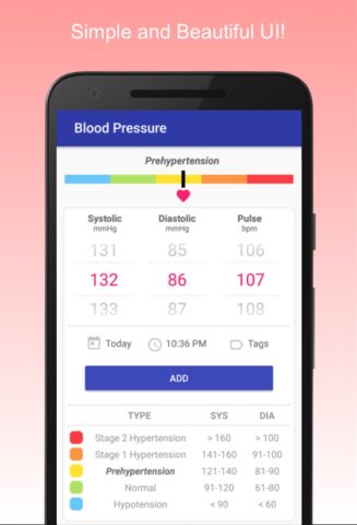 Blood Pressure Diary для Android — скриншот 1