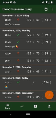 Дневник давления и пульса для Android — скриншот 4
