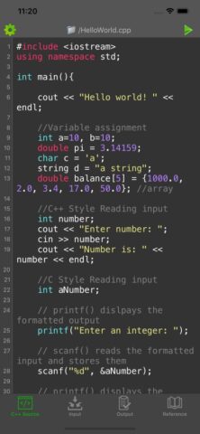 C/C++ Programming Compiler для iOS — скриншот 1