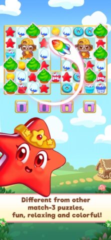 Сладкие загадки: игра 3-в-ряд — скриншот 1