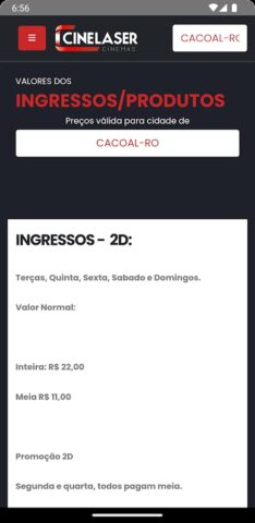 Cine Laser Cinemas для Android — скриншот 4