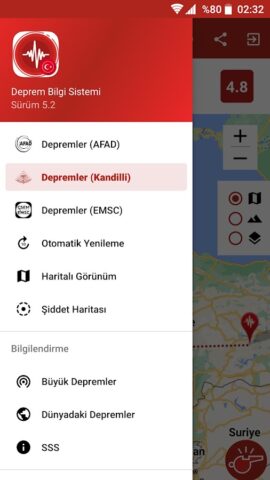 Deprem Bilgi Sistemi для Android — скриншот 2