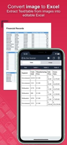 Doc : Image to Excel Converter для iOS — скриншот 2