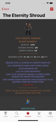 Exile Companion (PoE) для iOS — скриншот 4