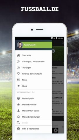 FUSSBALL.DE для Android — скриншот 1