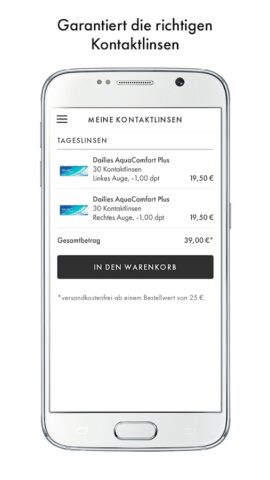 Fielmann Kontaktlinsen App для Android — скриншот 1