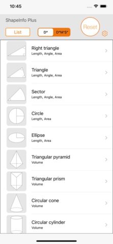 Рисунок калькулятор ShapeInfo для iOS — скриншот 1