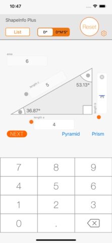 Рисунок калькулятор ShapeInfo для iOS — скриншот 2