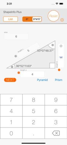 Рисунок калькулятор ShapeInfo для iOS — скриншот 3