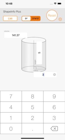 Рисунок калькулятор ShapeInfo для iOS — скриншот 5