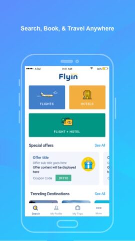 Flyin.com — Flights & Hotels для Android — скриншот 1