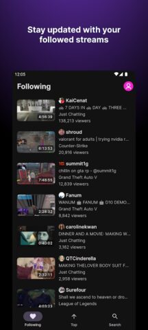 Frosty for Twitch для Android — скриншот 2