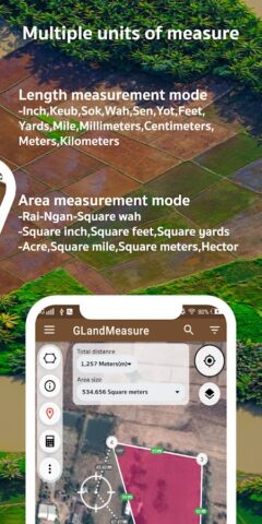 Измерьте площадь GLandMeasure для Android — скриншот 2