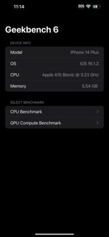 Geekbench 6 для iOS — скриншот 1