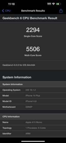 Geekbench 6 для iOS — скриншот 4
