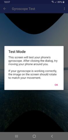 Gyroscope Test для Android — скриншот 3