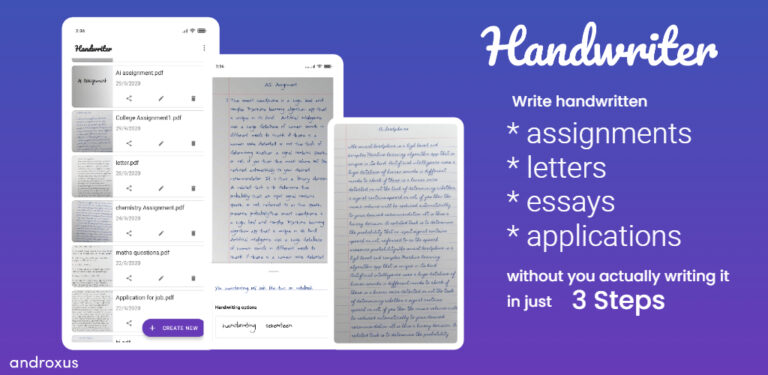 Handwriter: text to assignment для Android — скриншот 1