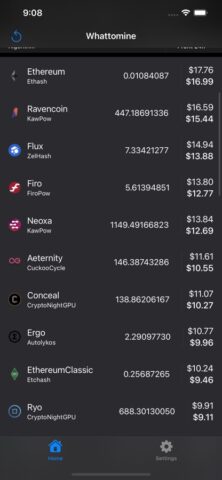 Hashrate: Mining calculator для iOS — скриншот 2