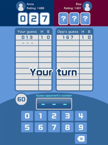 Hit＆Blow Online (Bulls & Cows) для Android — скриншот 5