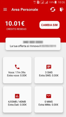 Iliad Consumi e Credito для Android — скриншот 1