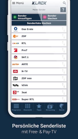 KLACK Fernseh- & TV-Programm для Android — скриншот 4
